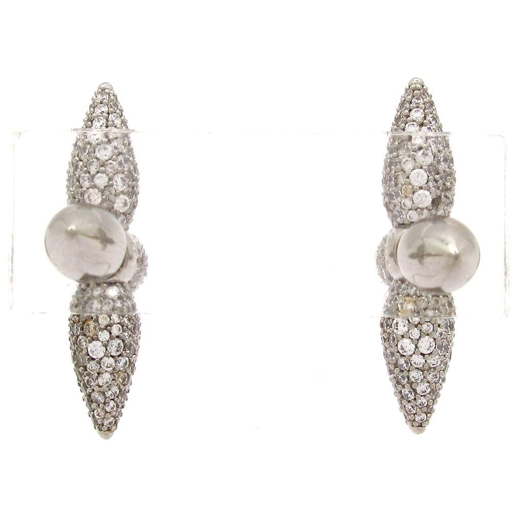 Louis Vuitton Bookle Drayeu Luzette Strass Earrings M00775 Silver Clear